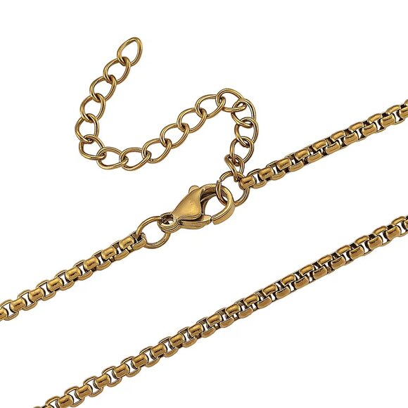 GOLD CROSS Pendant Necklace in ION Plated Yellow Gold W Black Oxidized 20"-22" - Picture 6 of 8